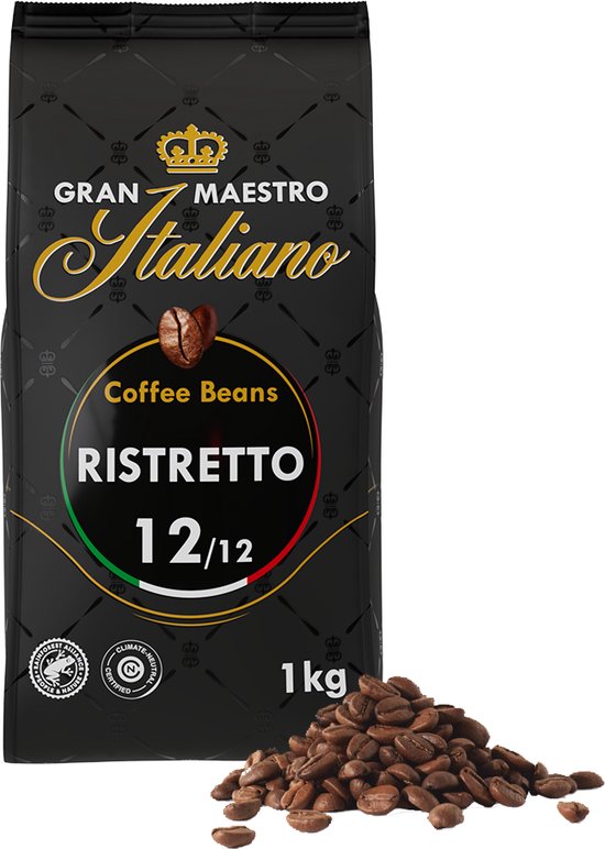 Gran Maestro Italiano – Ristretto - Koffiebonen - Bonen voor Ristretto - Krachtige Smaak – 1kg