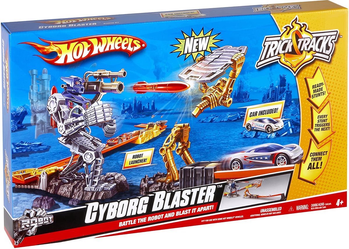 Hot Wheels Cyborg Blaster Stunt Set Mattel Racebaan 5638