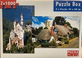 Puzzle Pleasure Puzzel box 2 x 1000 stukjes 44 x 68cm - Neuschwanstein - Warwickshire