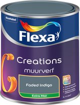 Flexa Creations - Muurverf - Extra Mat - Faded Indigo - 1l