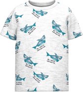 Name it T-shirt grijs allover haaienprint NMMJIM 116