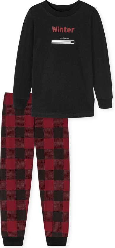 Schiesser Schlafanzug Lang - Family Jongens Pyjamaset - zwart - Maat 92