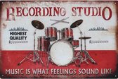 Wandbord Muziek Instrumenten - Drum Recording Studio Music Is What Feelings Sound Like