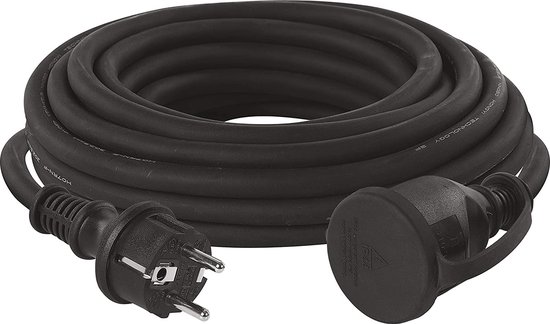 Câble de rallonge avec fils extra épais - 10 mètres - 3 x 2,5 mm2 - Étanche - Convient pour une utilisation intérieure et extérieure - FR