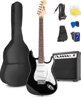 Elektrische gitaar met gitaar versterker - MAX Gigkit - Perfect voor beginners - incl. gitaar stemapparaat, gitaartas en plectrum - Zwart