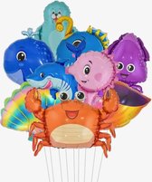 Under the Sea ballonnen - 9 Stuks - Zeedieren - Feestartikelen - Verjaardagsfeest - Zeeleven - Vissen - Verjaardag Versiering / Feestversiering - Kinderfeestje - Onderwater Feestje - Dieren - Helium ballon - Happy Birthday - Bubbels - Water ballon -