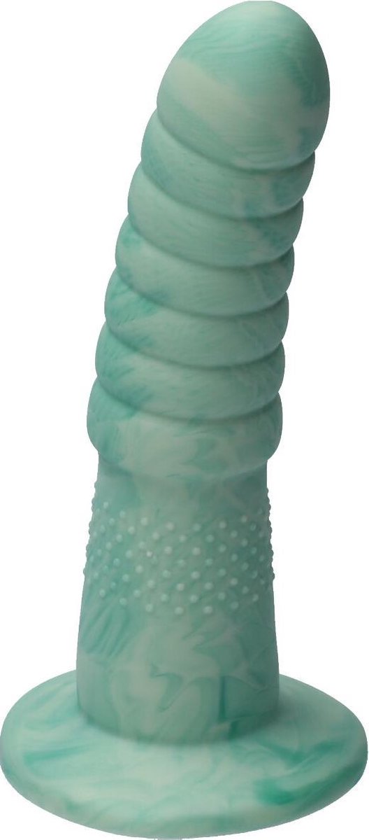 Goedkoopste Ylva & Dite - Aria - Siliconen Anale / Vaginale dildo - Made in Holland - Mix Pastel Groen / Fruit Groen Metallic