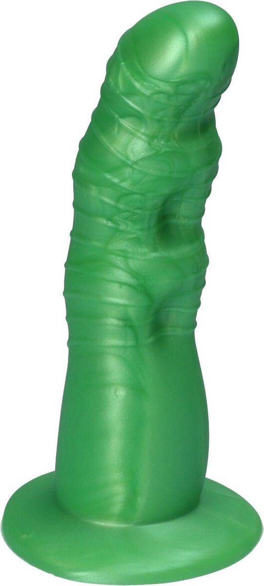 Goedkoopste Ylva & Dite - Rhea - Siliconen Dildo met zuignap - Made in Holland - Appel Groen Metallic
