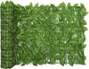 vidaXL - Balkonscherm - met - groene - bladeren - 300x75 - cm