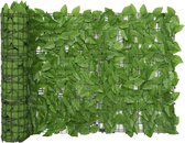 vidaXL - Balkonscherm - met - groene - bladeren - 300x75 - cm