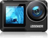 Bol.com iZEEKER iA800 Action Camera - 6K 30FPS 24MP - Dubbel Scherm - WiFi - Waterdicht 40M - Afstandsbediening - 10x Zoom - Acc... aanbieding