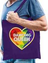 Bellatio Decorations Gay Pride tas - dancing queen - katoen - 42 x 38 cm - LHBTI