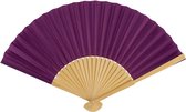 Spaanse handwaaier - special colours - aubergine paars - bamboe/papier - 21 cm