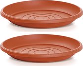 Prosperplast Opvangschaal/onderschaal voor bloempot/plantenpot - 2x - terracotta - rond - Dia 46 cm