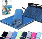 Microvezel handdoekenset, voor sauna, fitness, sport, strandhanddoek, sporthanddoek, 8 maten, 12 kleuren, blauw