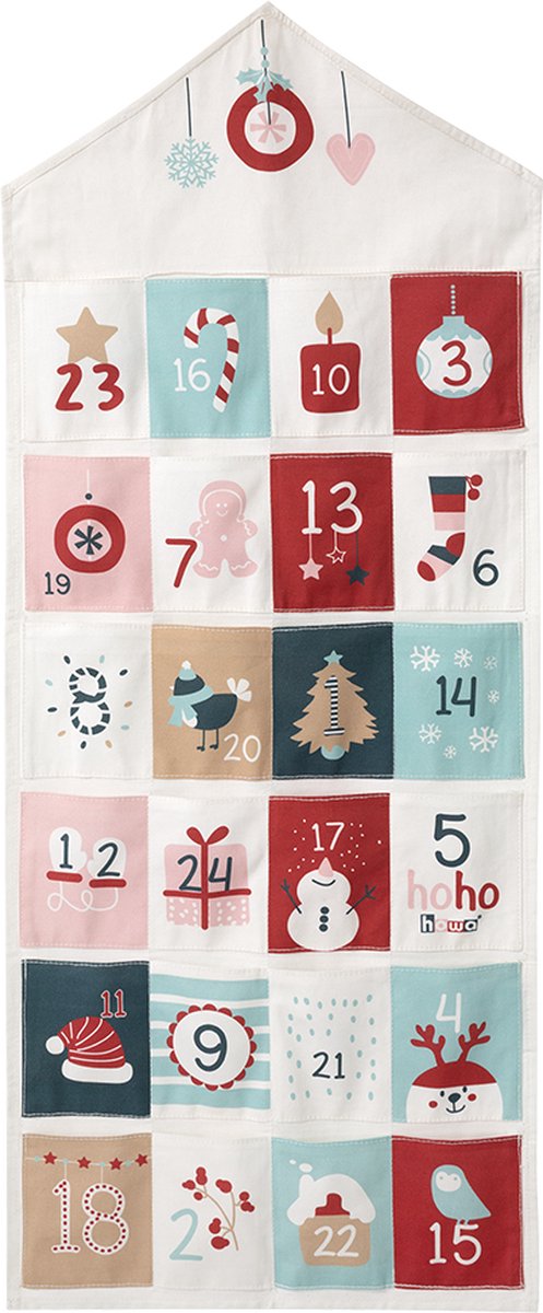 howa Adventskalender Kerstkalender van Stof voor Kinderen en Volwassenen Katoen 8803