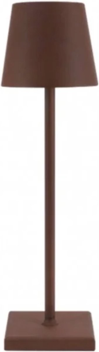 Sfeerverlicht® Tafellamp Oplaadbaar - Sfeerverlichting Binnen & Buiten - Dimbaar - Aluminium - 38 cm - Roest bruin