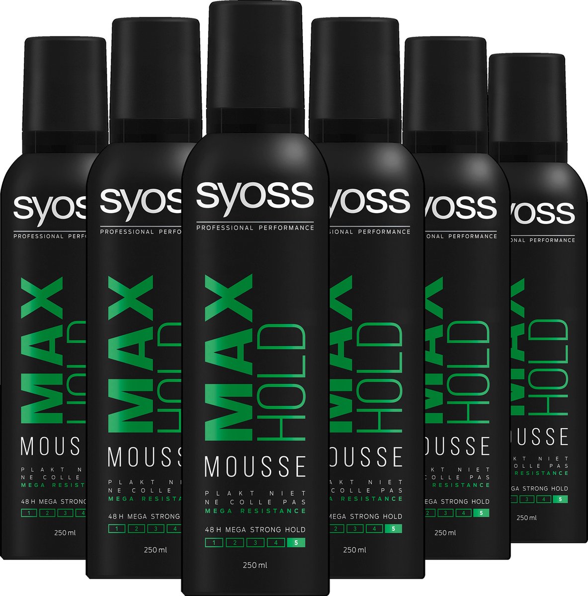 SYOSS - Max Hold Styling-Mousse - Haarmousse - Haarstyling - Voordeelverpakking - 6 Stuks