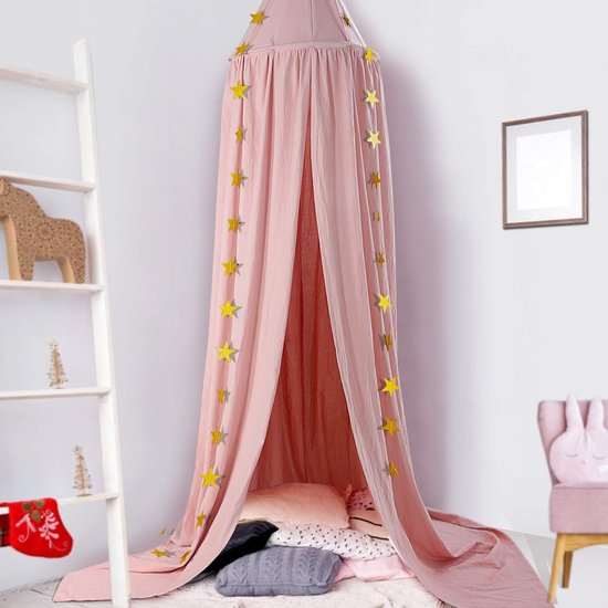 Ciel de lit bébé ciel de lit pour enfants chambre d'enfant rideau de lit  coton... | bol