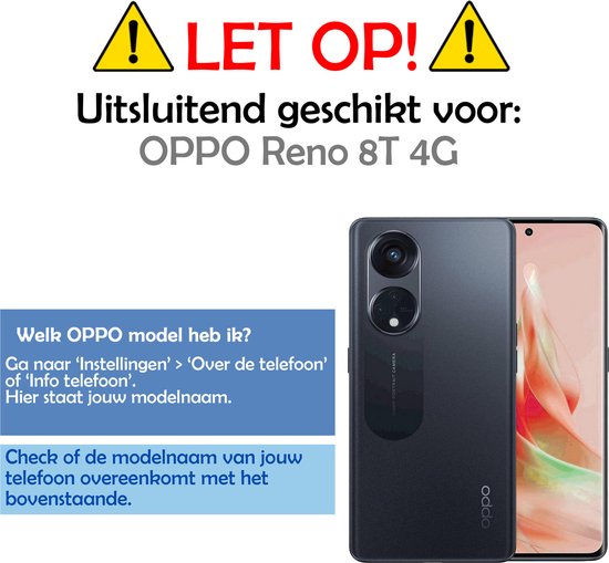 Coque arrière en Siliconen OPPO Reno 8T 4G avec 2x protecteur d'écran - Coque OPPO Reno 8T 4G - Zwart