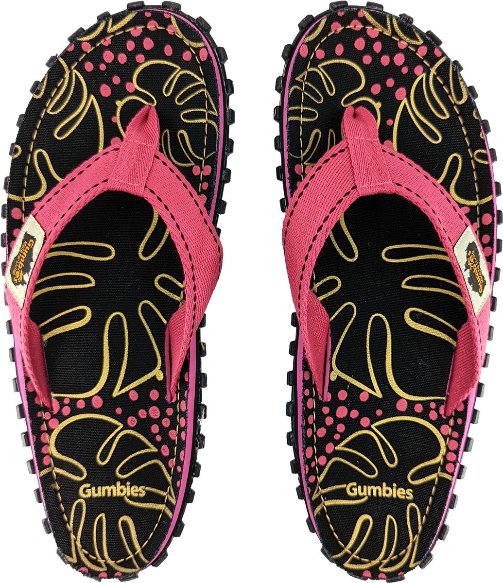 Gumbies Teenslippers | Unisex | Tropical Black | Rood / Zwart | Maat 36