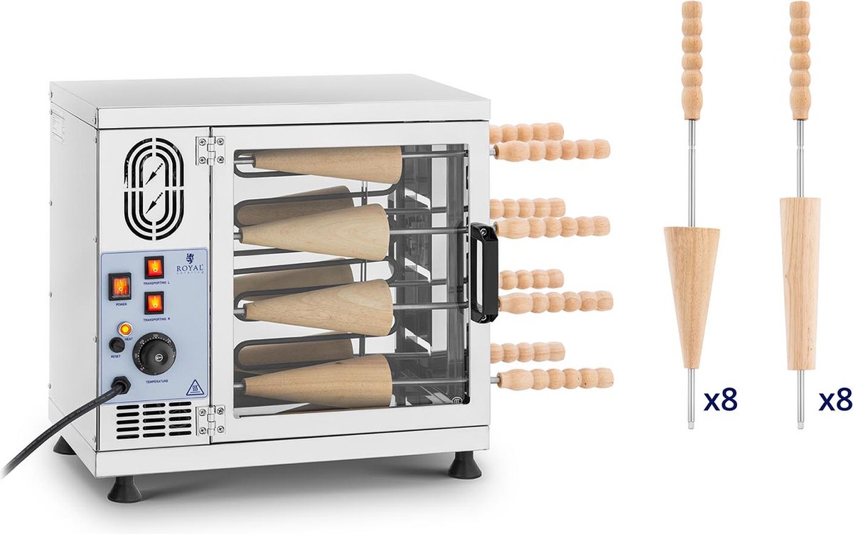 Schoorsteencakemachine - 16 rollers - 3500 W - Royal Catering