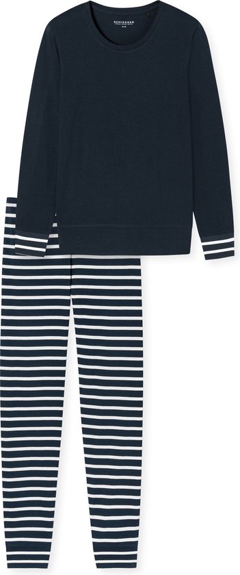 Schiesser Pyjama lange - Casual Essentials Dames Pyjamaset - Maat XL