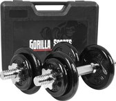 Gorilla Sports Dumbellset 20 kg-Fonte -incl. Valise