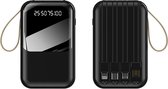 BAIK Powerbank 20000 mah Powerbank Zwart - Quik charge - Compact - USB - USB-C - Mini Snellader Universeel Geschikt voor Samsung S23 / S22 / S21 / A53 / iPhone 14 / 13 / 12 / 11 of Tablets - Voor alle smartphones