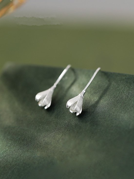 Gading® dames oorbellen met bloem-20mm*11mm-zilver 925