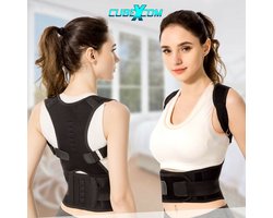CUBEXCOM® Rugbrace Postuur Corrector, Houding Rug Corrector, Rugband Voor Onderrug, Houdings Correctie, Comfortabele Ondersteuning Voor Wervelkolom Schouder En Rug, Rugsteun Voor Een Betere Lichaamshouding Voor Dames En Heren, Maat One Size