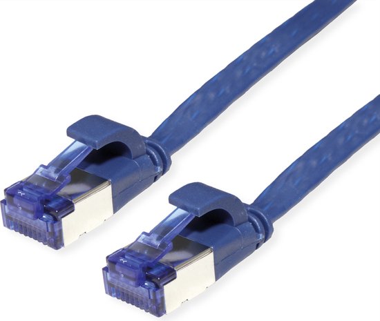 VALUE FTP patchkabel, Cat.6A (Class EA), extra plat, blauw, 1,5 m