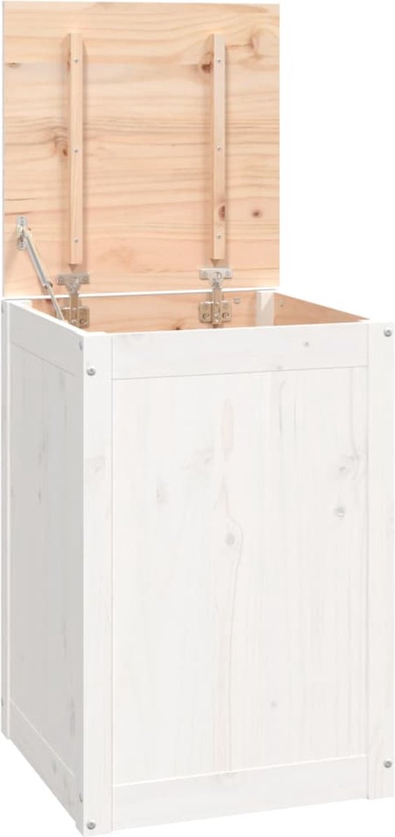 Goedkoopste vidaXL - Wasmand - 44x44x66 - cm - massief - grenenhout - wit