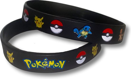 Armband Pokemon Zwart - Siliconen armband - Pokemon Cadeau - Pikachu