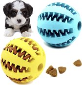 Hondenvoer Speelbal - Hondenvoer Bal - Kleur: Rood, Geel, Blauw of Groen - 1 stuks - Voerbal - Hondenbal - Maat: Medium - Honden: 11 tot 30 kilo - Hond Speelbal - Gebitsreiniging voor Honden - Reiniging Tanden Hond - Speelgoed voor Hond - Frisse Adem