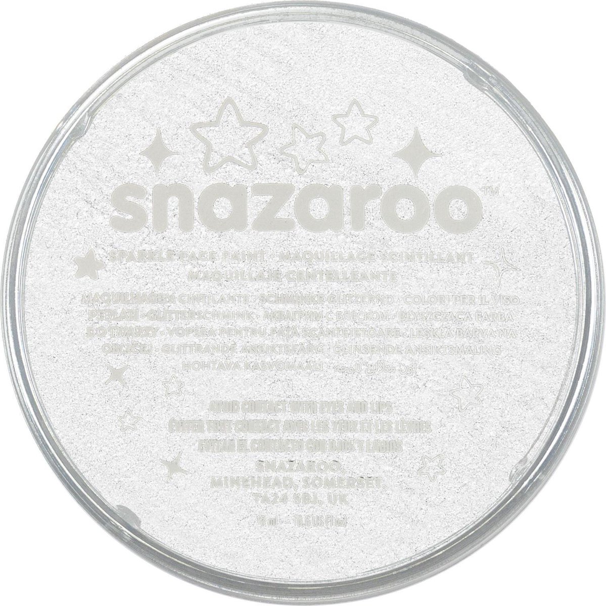 Snazaroo 1118001 - Sparkle White - 18ml Aqua Schmink & Kinderschmink voor Kinderen en Volwassenen