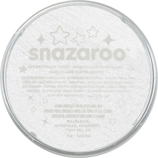 Snazaroo 1118001 - Sparkle White - 18ml Aqua Schmink & Kinderschmink voor Kinderen en Volwassenen