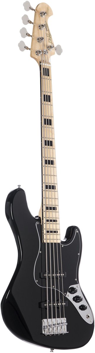 J & D JB Vintage 1975 5-String Electric Bass (Black) - Elektrische basgitaar