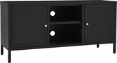 vidaXL - Tv-meubel - 105x35x52 - cm - staal - en - glas - zwart