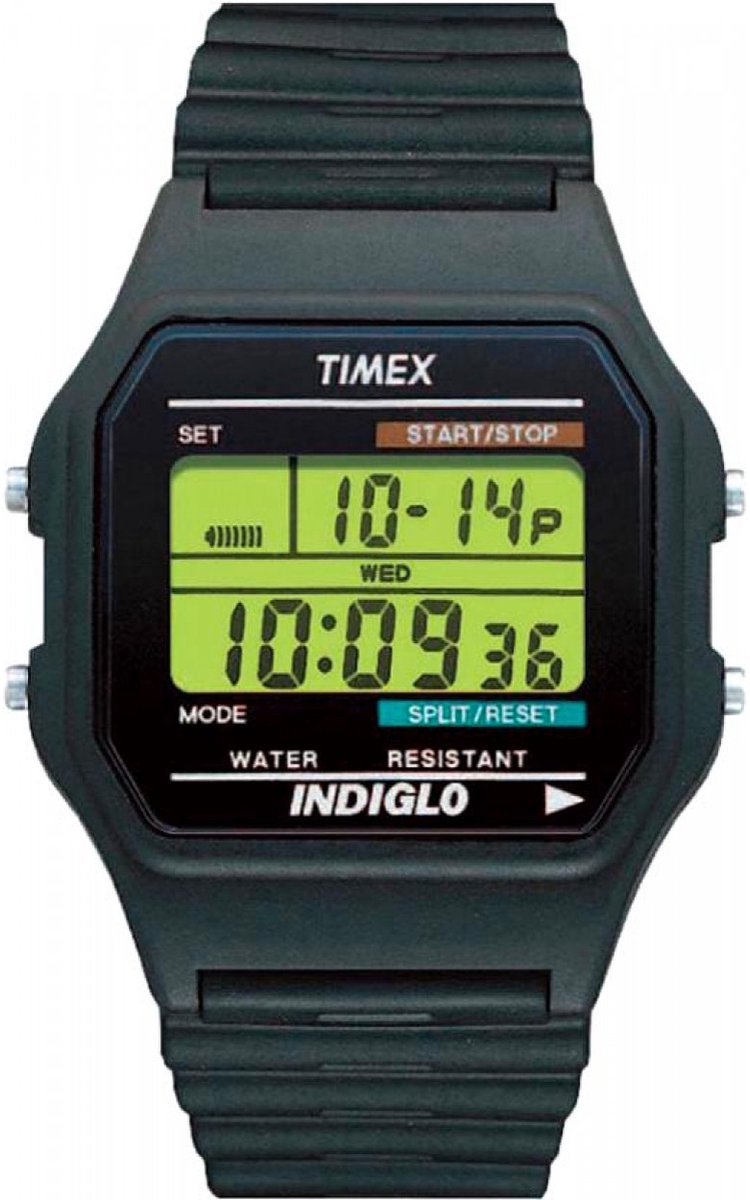 Timex T80 TW2U84000 Horloge - Kunststof - Zwart - Ø 34 mm