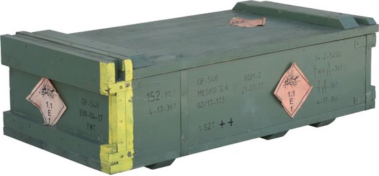 Boîte à munitions vraiment utilisée '152' L83xW41xH27 cm en très bon état !