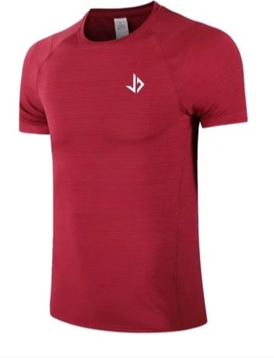 JUSS7 Sportswear - Sport Shirt Heren Rood - Lichtgewicht, Ademend, en Comfortabel - S