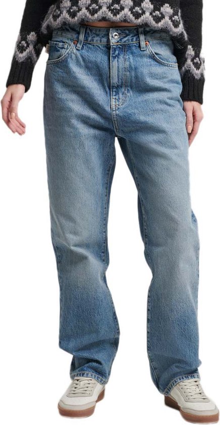 SUPERDRY Vintage High Rise Straight Jeans - Dames - Houston Mid Vintage - W28 X L32