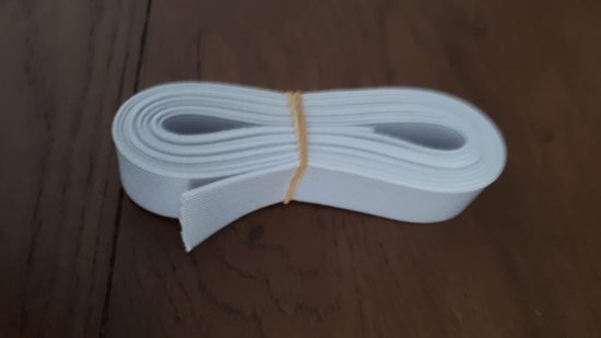 wit band elastiek - 15 mm - 3 m - stevig maar soepel bandelastiek