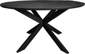 Eetkamertafel Daan - Eettafel zwart rond - houten tafel 120 cm