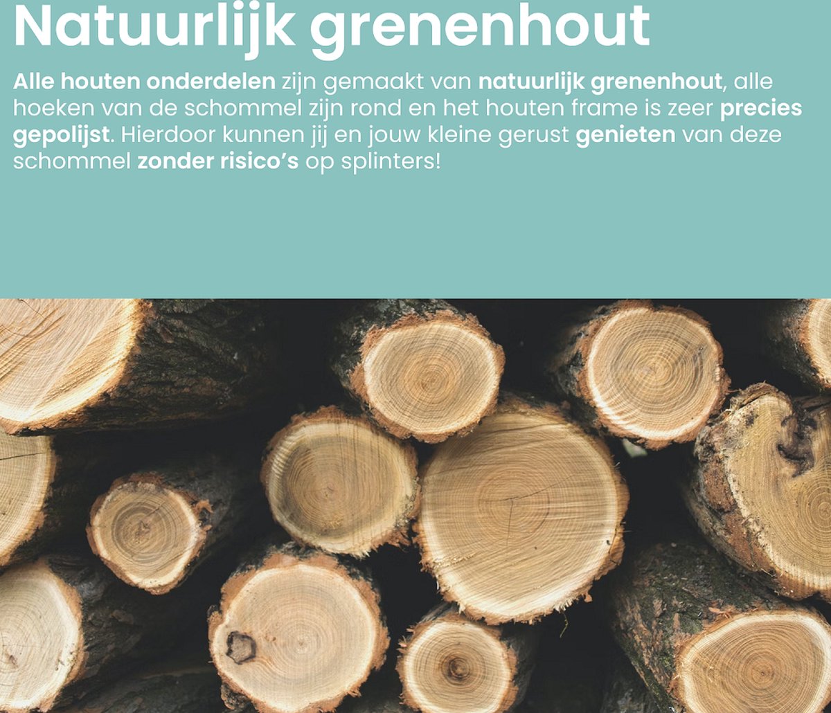 Luxe houten 3 in 1 grijze meegroei baby schommel en Kinder schommel grijs – Baby swing – Schommel die meegroeit met je kindje - Schommelstoel - Schommels - Handgemaakt — afbeelding 12