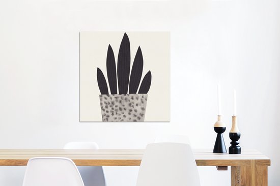 Wanddecoratie Metaal - Aluminium Schilderij Industrieel - Planten - Vaas - Pastel - Bloemen - 50x50 cm - Dibond - Foto op aluminium - Industriële muurdecoratie - Voor de woonkamer/slaapkamer
