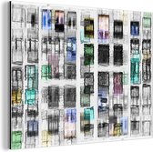 Décoration murale Métal - Peinture Aluminium Industriel - Portes - Coloré - Abstrait - 160x120 cm - Dibond - Photo sur aluminium - Décoration murale industrielle - Pour le salon/chambre