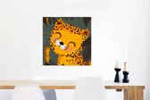 Wanddecoratie Metaal - Aluminium Schilderij Industrieel - Cheeta - Dieren - jungle - Kinderen - 50x50 cm - Dibond - Foto op aluminium - Industriële muurdecoratie - Voor de woonkamer/slaapkamer