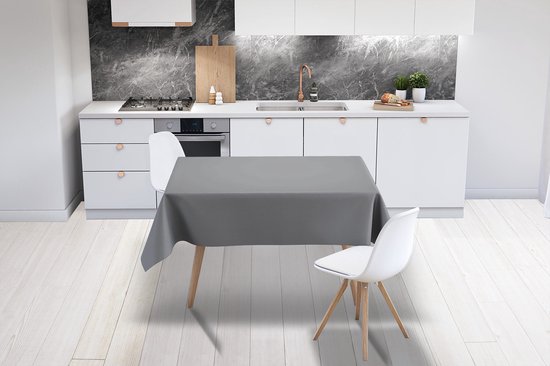 Nappe - Nappe - 130x260 cm - Grijs - Imprimé uni - Intérieur et extérieur